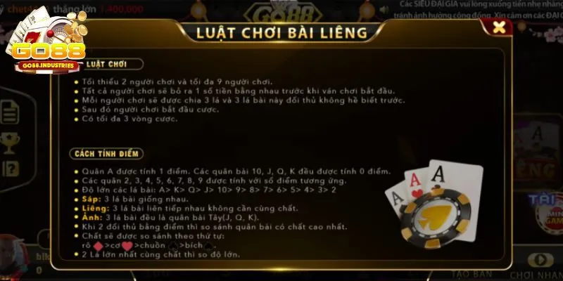 Ván cược liêng trong Go88 sẽ diễn ra 3 vòng